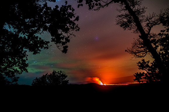 Volcano and Sky Glow