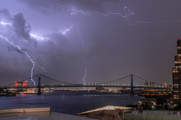 Big Strike Over Ben Franklin Bridge