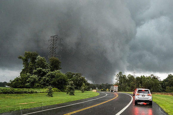 Mullica Hill Tornado crossing Rt. 322